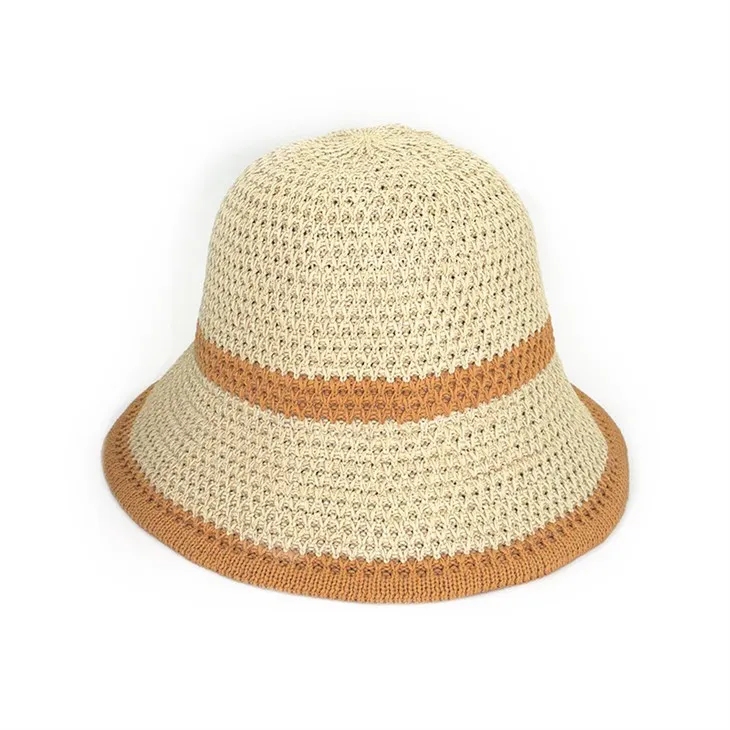 Chapeaux au crochet en polyester beige