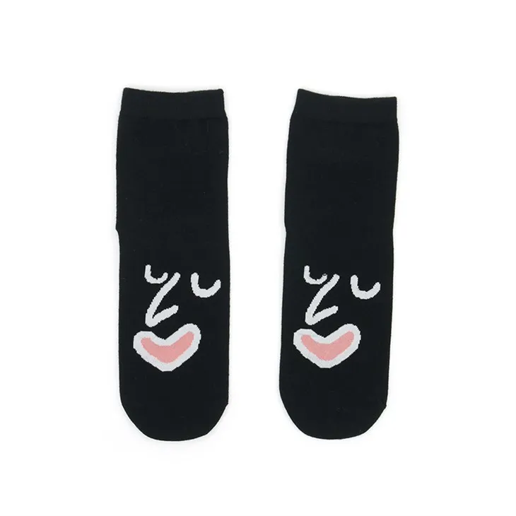 Chaussettes en coton avec émoticônes noires
