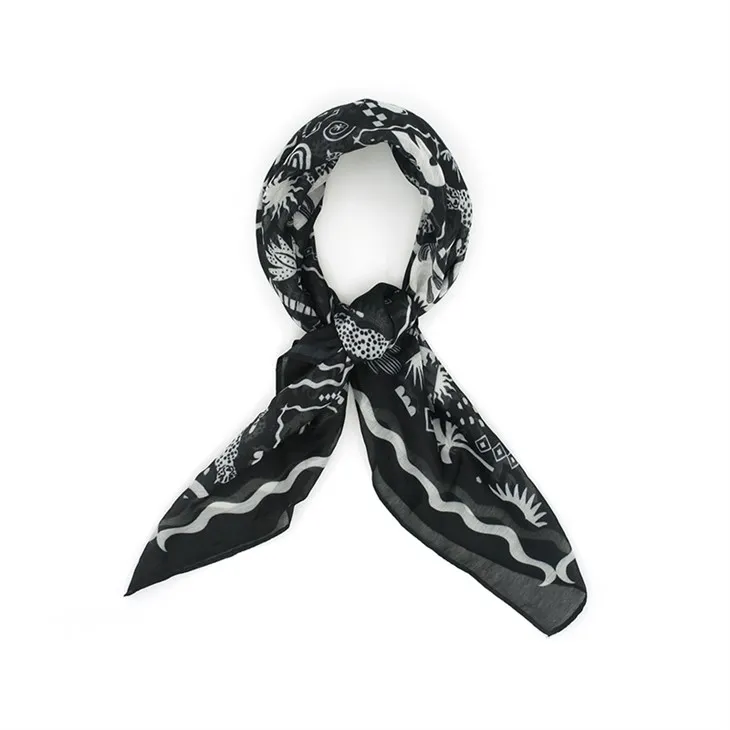 Bandana imprimé graphique noir S051