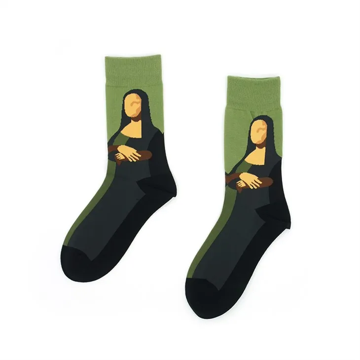 Chaussettes en coton à motifs de personnages