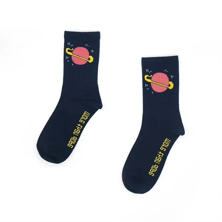 Chaussettes en coton bleu foncé Planet