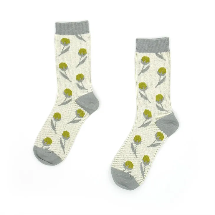 Chaussettes en coton brodées