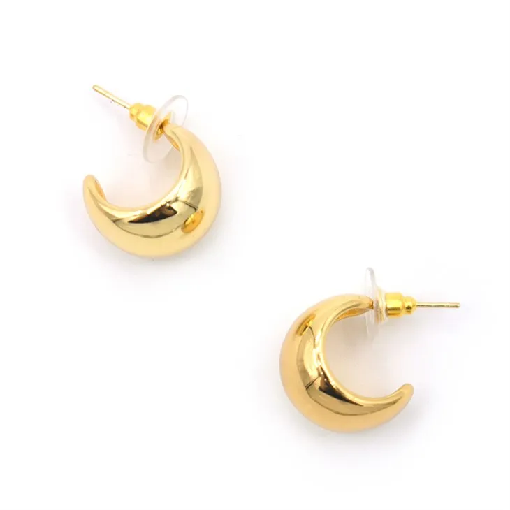 Boucles d'oreilles à tige en or et pierre de lune