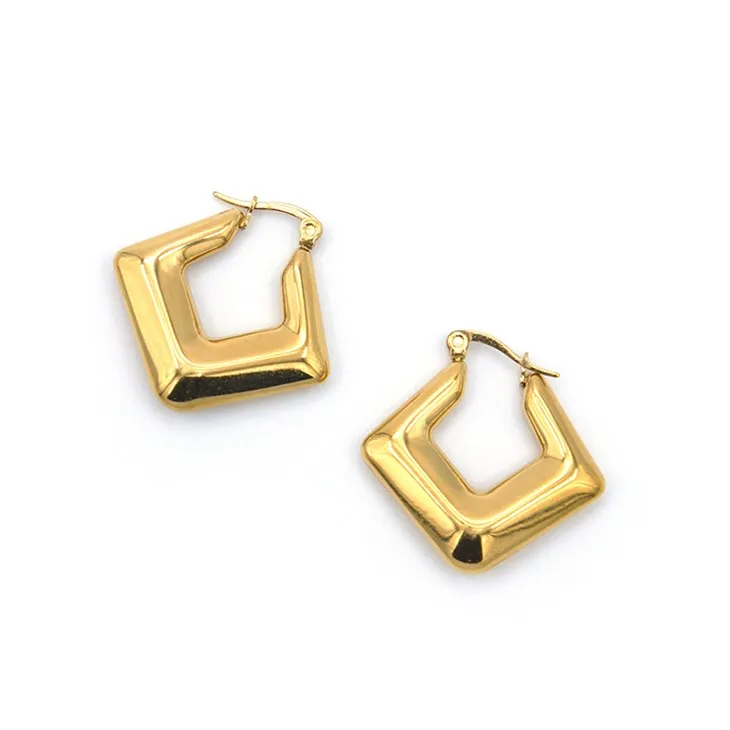 Boucles d'oreilles créoles en or losange