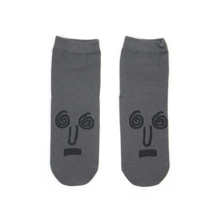 Chaussettes en coton émoticônes grisâtres