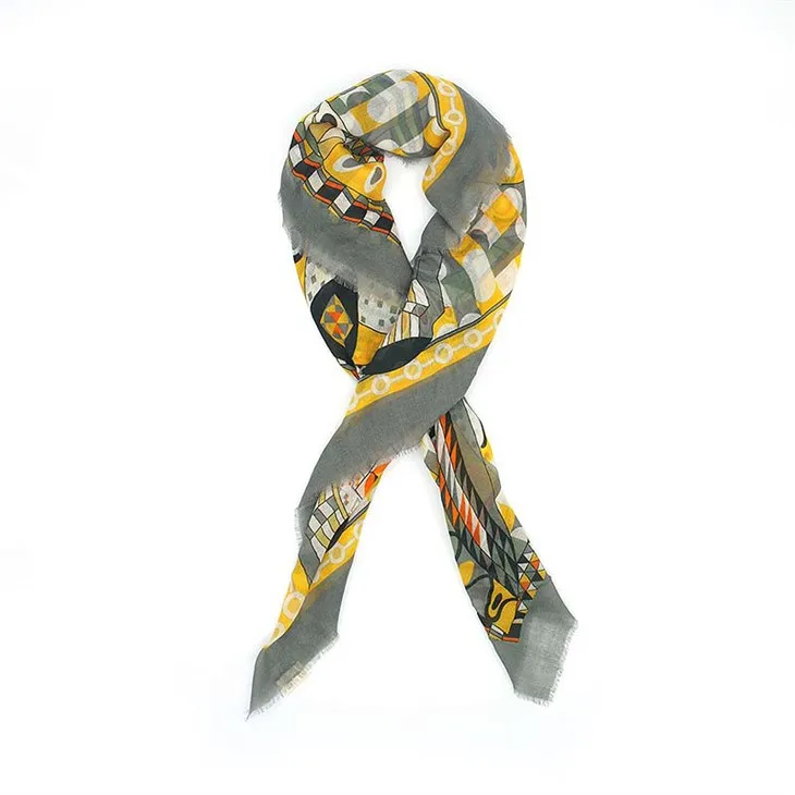 Bandana en laine imprimé Heritage grisâtre