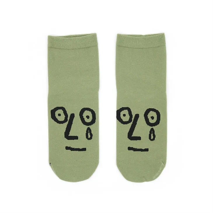Chaussettes en coton avec émoticônes vertes