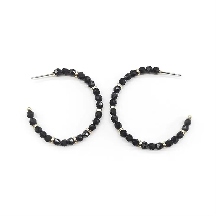 Boucles d'oreilles chics à clous noirs