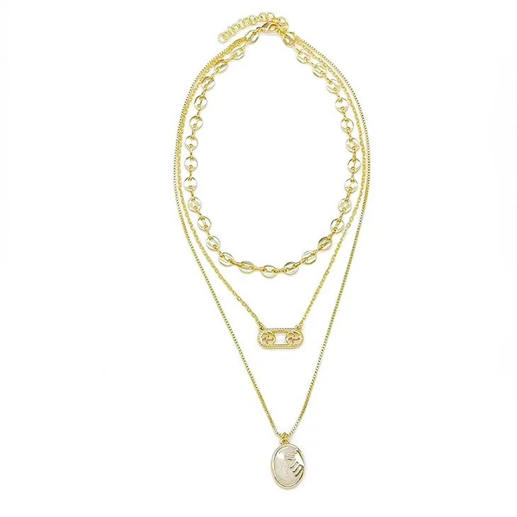 Collier superposé en forme de zodiaque doré