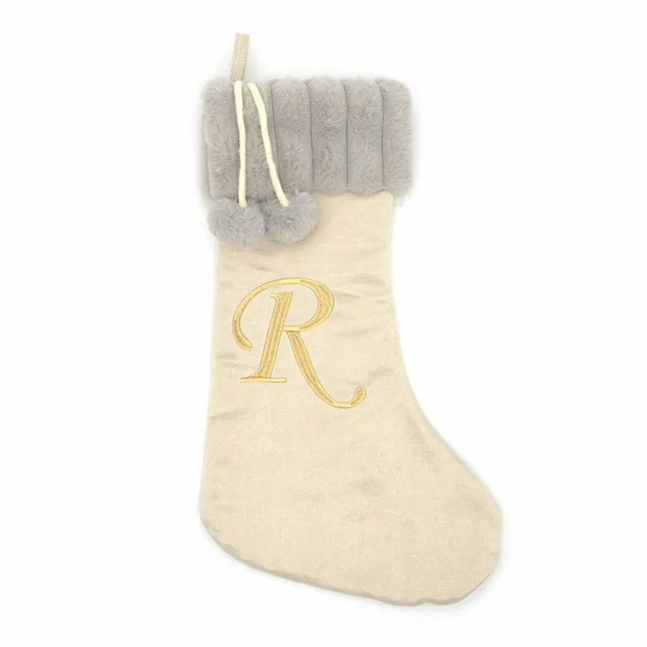 Bas de Noël avec lettres en peluche