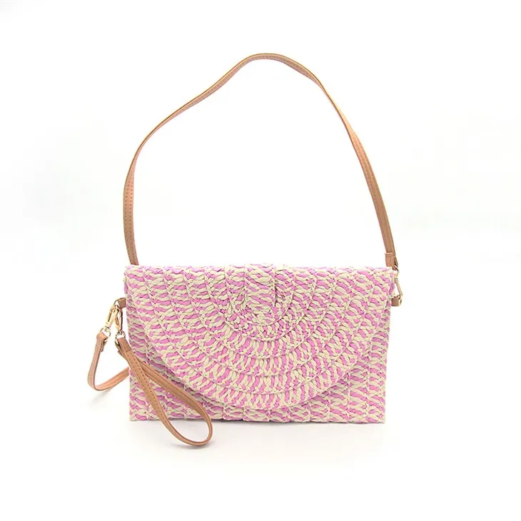 Mini-sac porté épaule en crochet rose